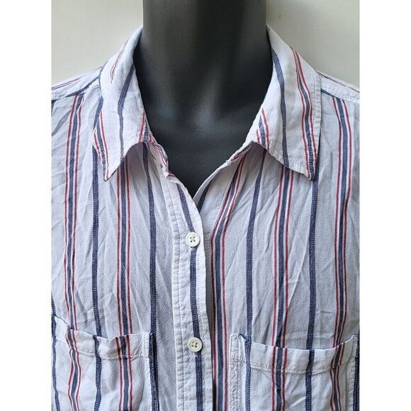 Liverpool Los Angeles‎ Button Down Shirt Women Sz XL Striped Collared Boho - Picture 2 of 7